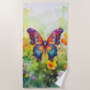 Butterfly Blue Orange Wings Strandtuch