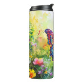 Butterfly Blue Orange Wings Thermosbecher (Nach links gedreht)