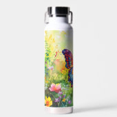 Butterfly Blue Orange Wings Trinkflasche (Vorne)