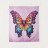 Butterfly Blue Orange Wings Wandteppich (Vorderseite)