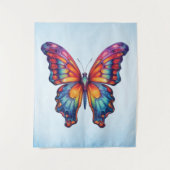 Butterfly Blue Orange Wings Wandteppich (Vorderseite)