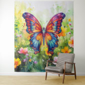 Butterfly Blue Orange Wings Wandteppich (Beispiel)