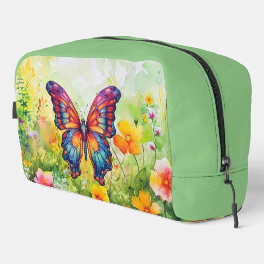 Butterfly Blue Orange Wings Waschbeutel (Rechte Ecke)