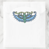 Butterfly Blue Ovaler Aufkleber (Tasche)