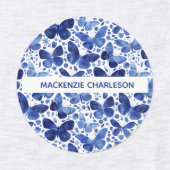 Butterfly Blue Pattername Etiketten (Design 1)