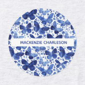 Butterfly Blue Pattername Etiketten (Design 2)