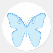 Butterfly Blue Runder Aufkleber (Vorderseite)