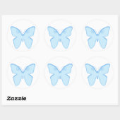 Butterfly Blue Runder Aufkleber (Blatt)
