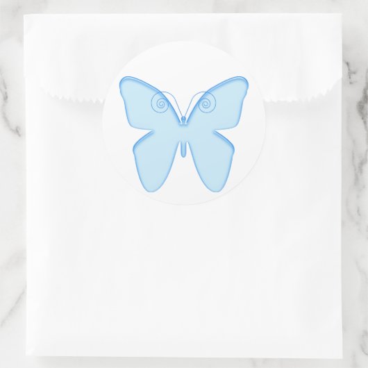Butterfly Blue Runder Aufkleber (Tasche)