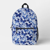 Butterfly Blue Watercolor Bedruckter Rucksack (Vorderseite)