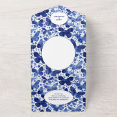 Butterfly Blue White All In One Einladung (Außenbereich)