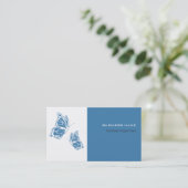Butterfly Blue & White Visitenkarte (Stehend Vorderseite)