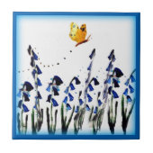 Butterfly Bluebells Spring Floral Fliese (Vorderseite)