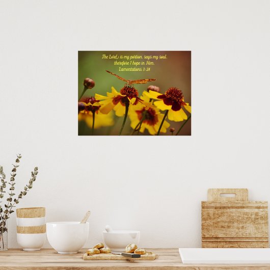 Butterfly Blume Bible Scripting Poster (Küche)