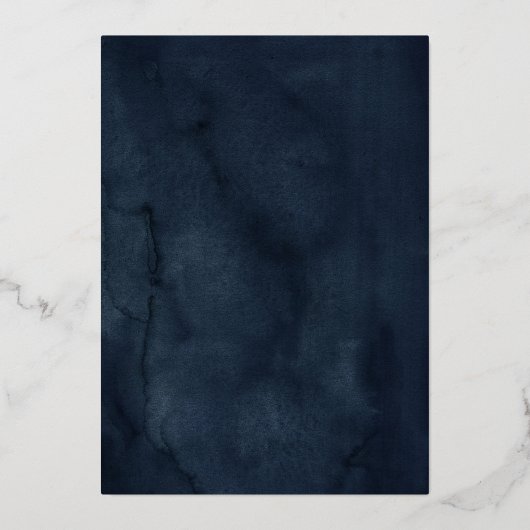 Butterfly Blume Elegant Gold Navy Quinceanera Folieneinladung (Rückseite)