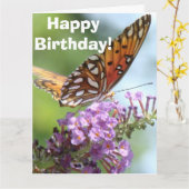 Butterfly Blume Geburtstag Big Grußkarte Karte (Gelbe Blume)