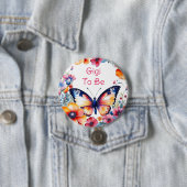 Butterfly Blume Girl's Baby Shower Gigi zu sein Button (Beispiel)