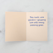 Butterfly-Blume Grußkarte zum Jubiläum Karte (Innenseite)