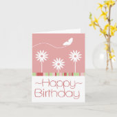 Butterfly-Blume - Happy Birthday Card Karte (Gelbe Blume)