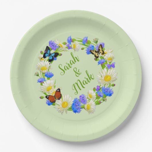 Butterfly-Blume Personalisiert Paper Teller (Vorderseite)