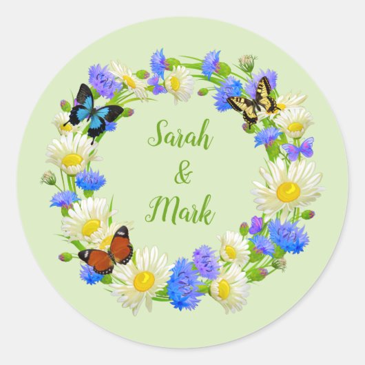 Butterfly-Blume Personalisiert Sticker Umschlag (Vorderseite)