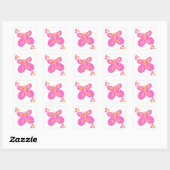 Butterfly-Blume Pinks Gelb_Fun-Stickers Quadratischer Aufkleber (Blatt)