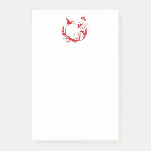 Butterfly-Blume Rundschreiben Post-it Klebezettel (Vorderseite)