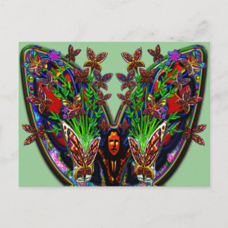 Butterfly Blume Vase Set Postkarte