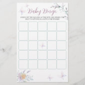 Butterfly Blume Watercolor Baby Shooting Bingo-Spi (Vorderseite)