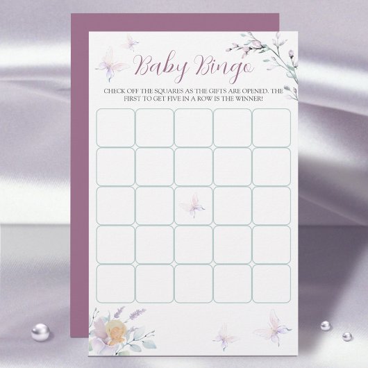 Butterfly Blume Watercolor Baby Shooting Bingo-Spi