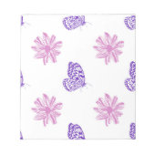 Butterfly & Blumen Notepad Notizblock (Vorderseite)