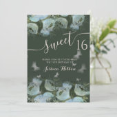 Butterfly Blumengarten 16 . Geburtstag Einladung (Stehend Vorderseite)