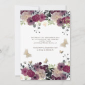 Butterfly Blumengarten 16 . Geburtstag Einladung (Rückseite)