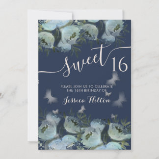 Butterfly Blumengarten 16 . Geburtstag Einladung