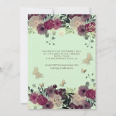 Butterfly Blumengarten 16 . Geburtstag Einladung (Rückseite)