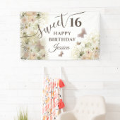 Butterfly Blumengarten 16 . Geburtstag Einladung Banner (Insitu)