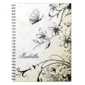 Butterfly Blumengarten Sketch Notizblock (Vorderseite)