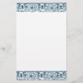 Butterfly-Blumengrenze Briefpapier (Vorderseite)