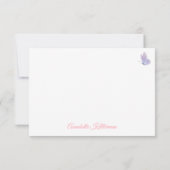 Butterfly Blush Pink Purple Wildflower Dankeskarte (Rückseite)