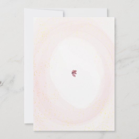 Butterfly Blush Tender Watercolor Kinderdusche Einladung (Rückseite)