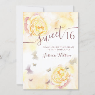 Butterfly-Blütenpegel 16 . Geburtstag Einladung