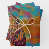 Butterfly Bohemisch Blue Orange Hippie Decoute Geschenkpapier Set (Beispiel)