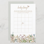 Butterfly Boho Baby Bingo Game Card (Vorne/Hinten)