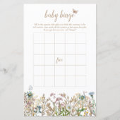 Butterfly Boho Baby Bingo Game Card (Vorderseite)