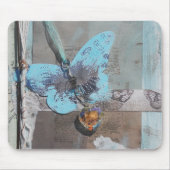 Butterfly Boho Chic Blue Heart Dream Mousepad (Vorne)