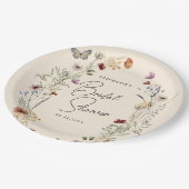 Butterfly Boho Fall Wildblumen Brautparty Pappteller (Schrägansicht)