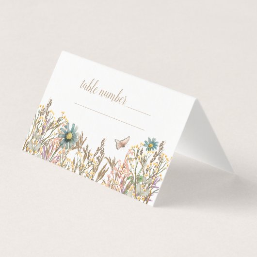 Butterfly Boho Foliage Tischnummer (Rückseite)