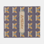 Butterfly Booklover Muster Fleecedecke (Vorderseite (Horizontal))
