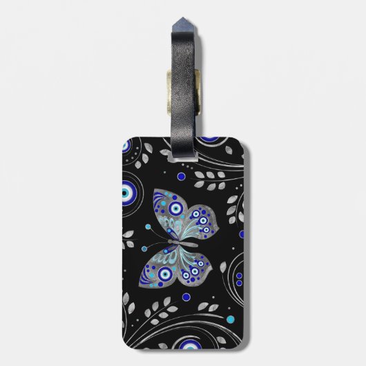 Butterfly-Böses Aug Gepäckanhänger (Rückseite vertikal)