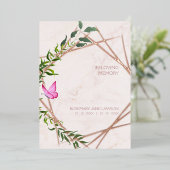 Butterfly Botanische Beerdigung Loved One verstorb Folieneinladung (Stehend vorne)